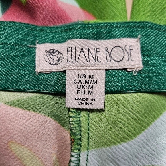 Elaine Rose Tropical Floral Print Cropped Pull On Elastic Waist Palazzo Pants - Picture 5 of 10